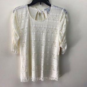 American Rag, Lacey, XL, Ecru, Blouse,NWT.